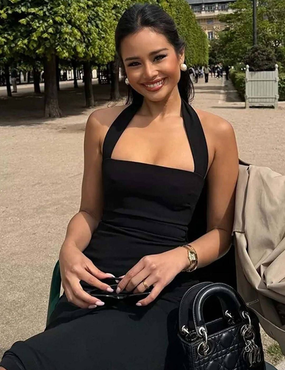 Kotty Women Halter Neck Bodycon Midi Dress