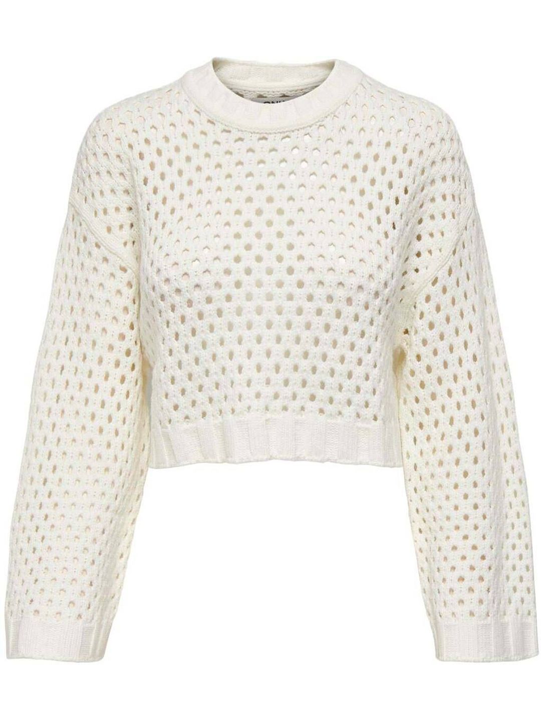 Kotty Women Open Knit Cotton Crop Pullover