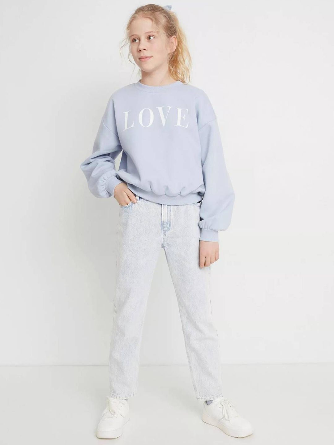 Kotty Girls Straight Fit High-Rise Stretchable Jeans