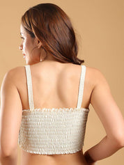 Kotty Women Embroidered Cotton Fitted Crop Top