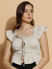 Kotty Women Solid Square Neck Top