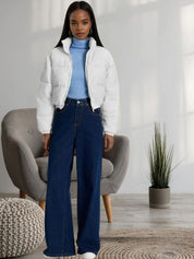 Kotty Mock Collar Lightweight Crop Puffer Jacket 