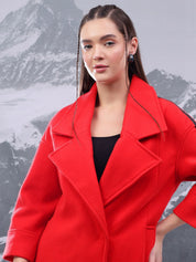 Kotty Women Cotton Notched Lapel Single-Breasted Overcoat