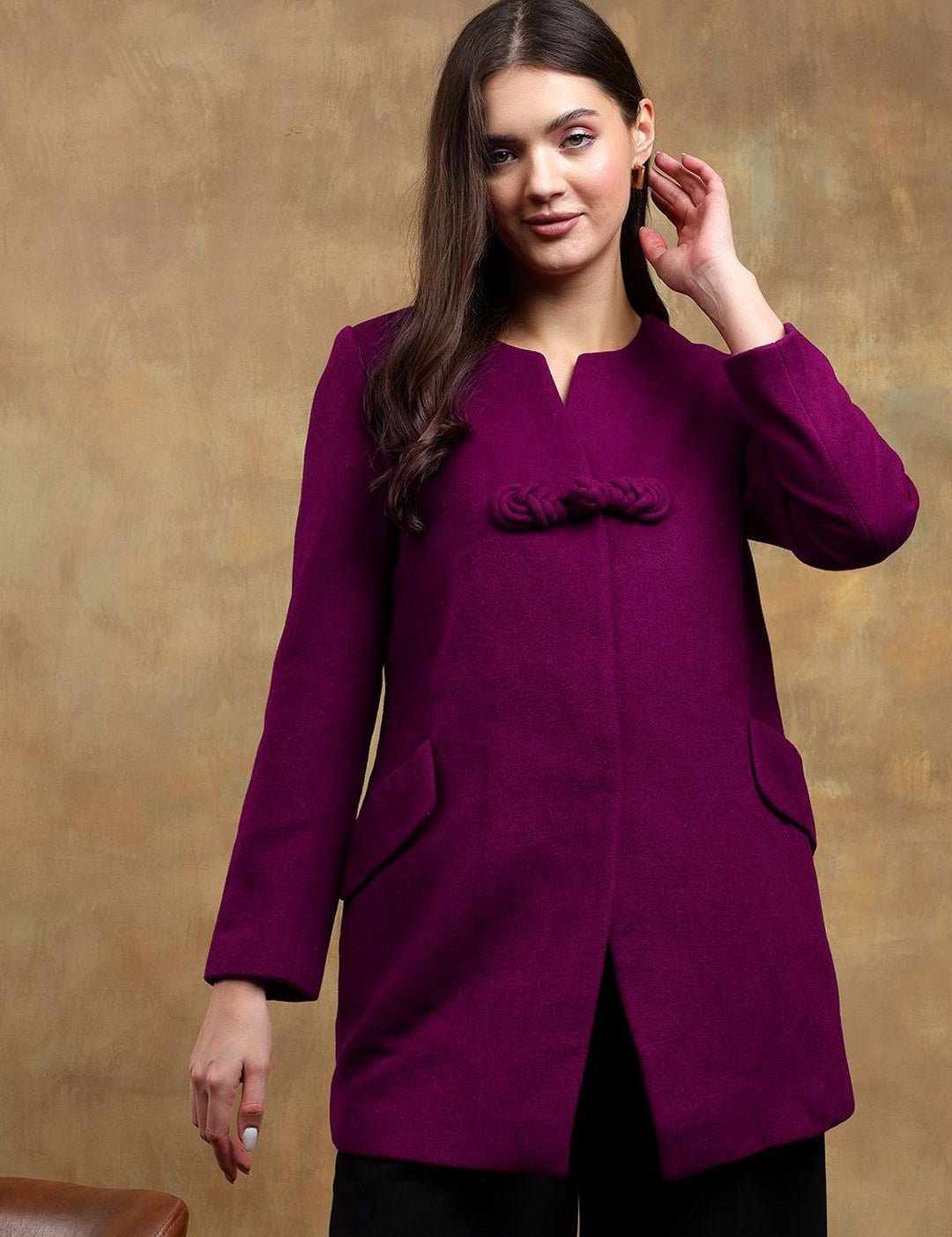 Kotty Solid Long Sleeves Overcoat