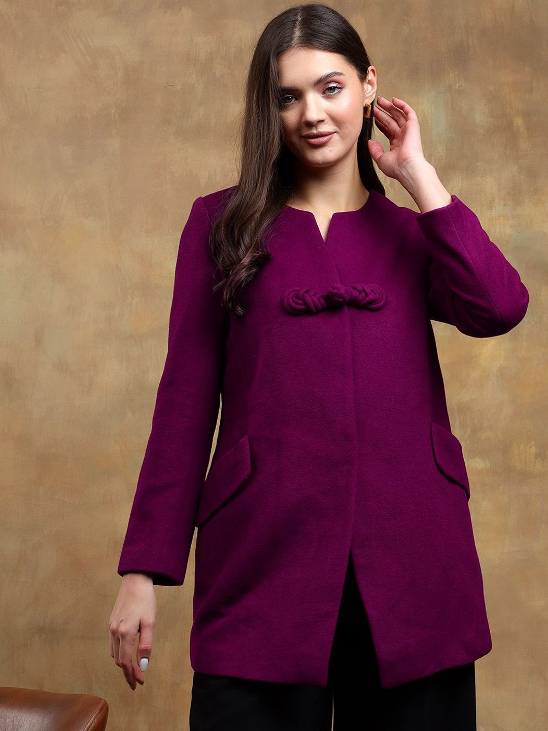 Kotty Solid Long Sleeves Overcoat