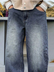 Kotty Men Wide Leg Heavy Fade Stretchable Jeans