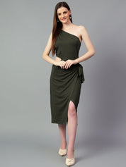Kotty One Shoulder Sheath Midi Dress