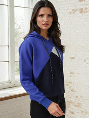 Kotty Women Colourblocked Hooded Sweatshirt