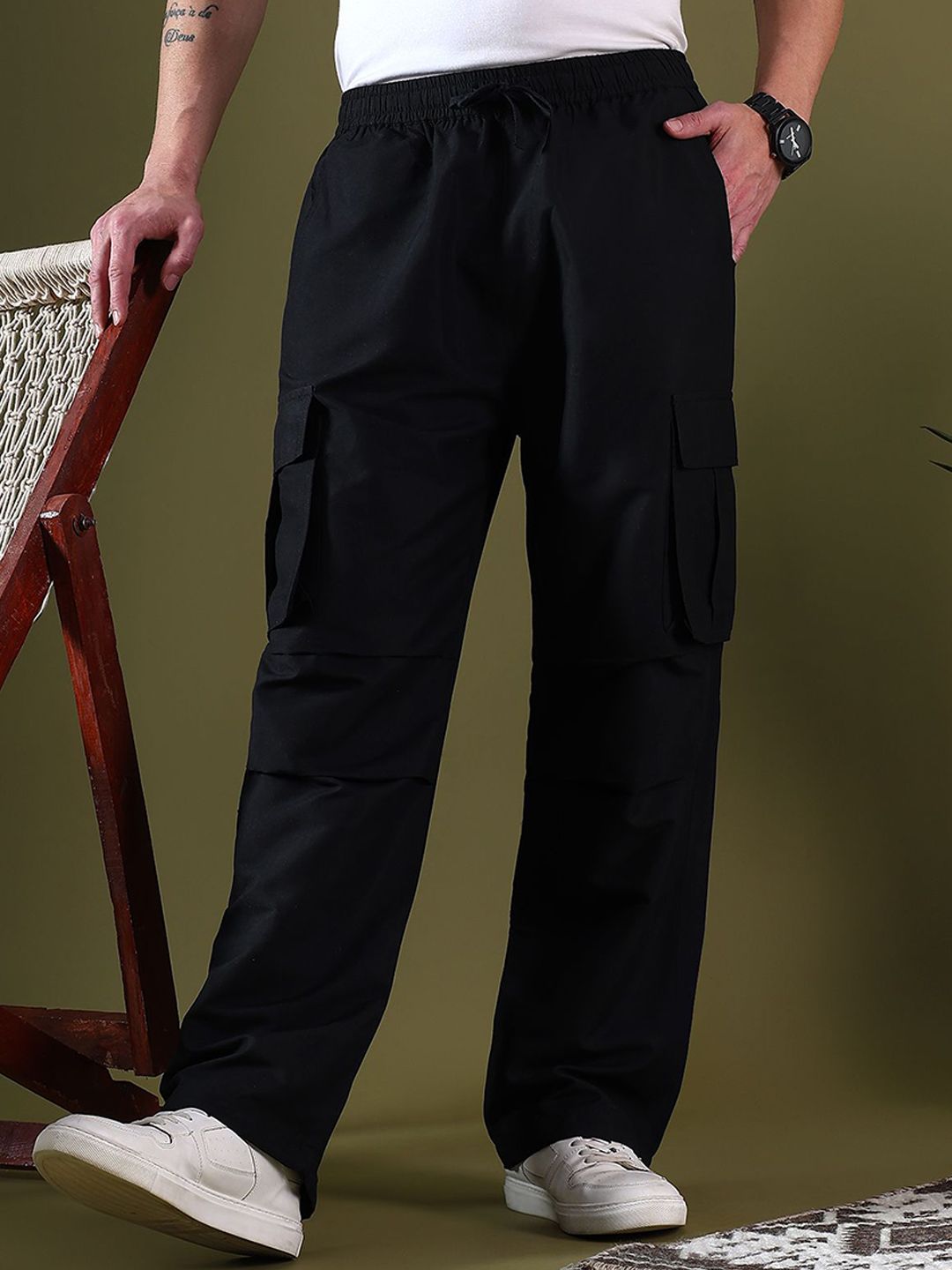 Kotty Men Relaxed Easy Wash Cargos Trousers