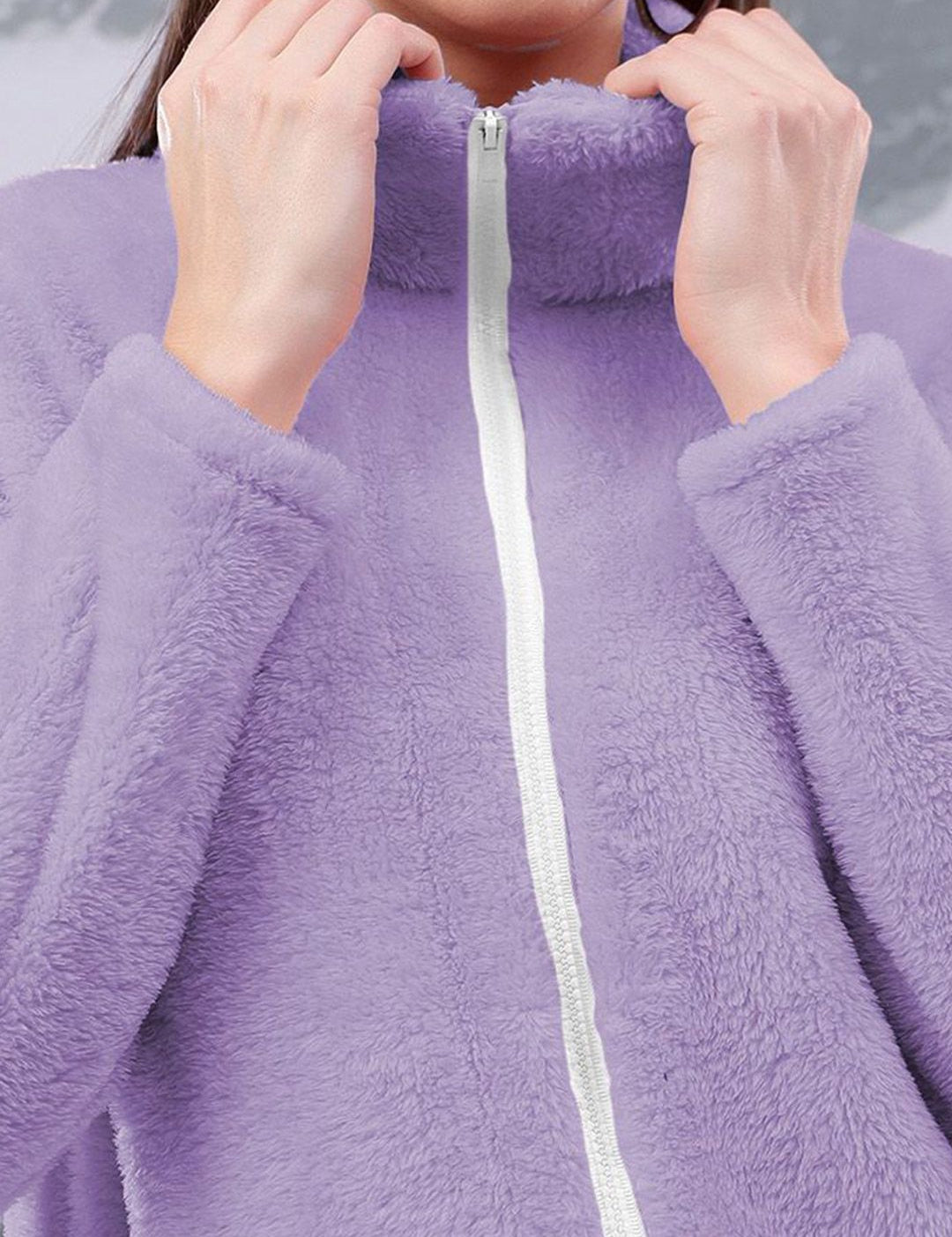 Kotty Women High Neck Front-Open Sweatshirt