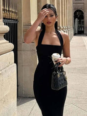 Kotty Women Halter Neck Bodycon Midi Dress