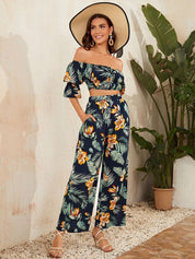  Kotty Floral Printed Top With Trousers Co-Ords