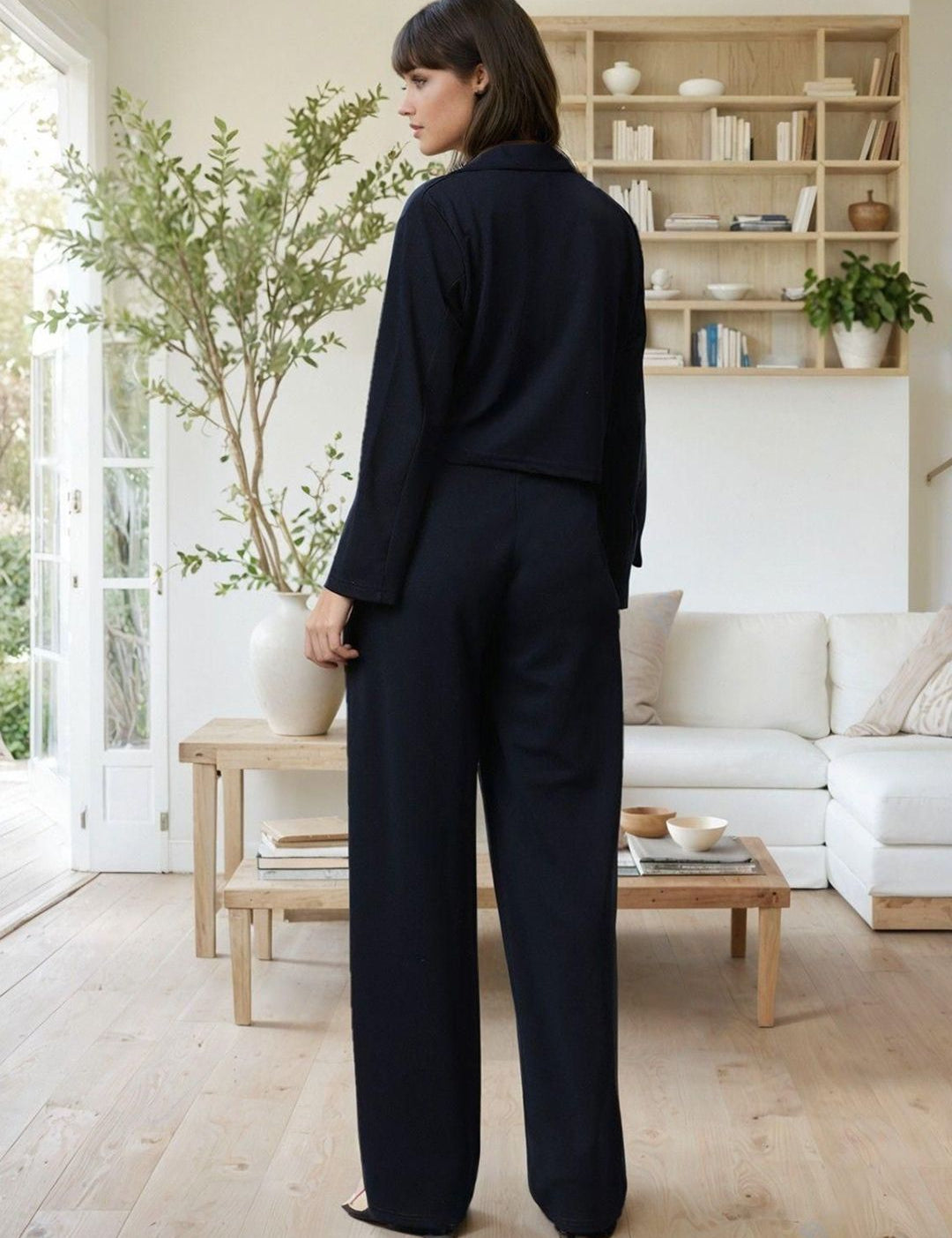 Kotty Lapel Collar Long Sleeves Coat With Trouser 