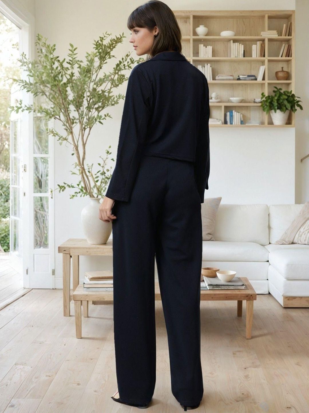 Kotty Lapel Collar Long Sleeves Coat With Trouser 