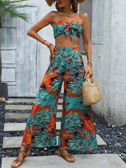 Kotty Women Floral Printed High-Rise Wide Leg Trousers
