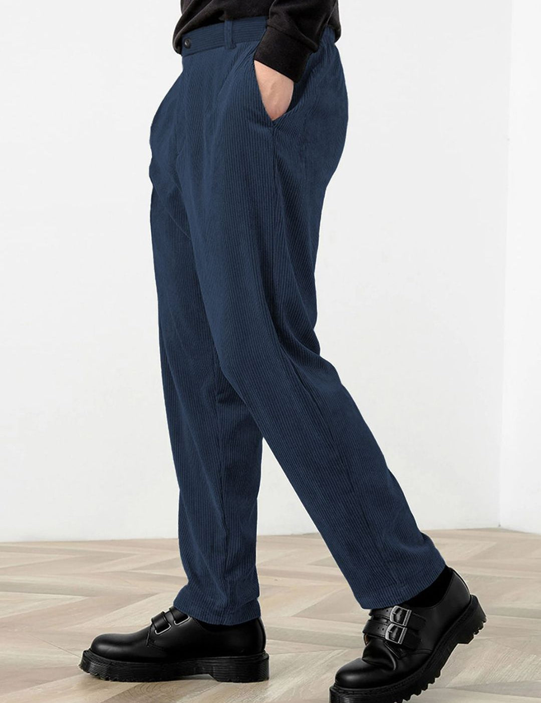 Kotty Men Relaxed Straight Fit High Rise Cotton Trousers