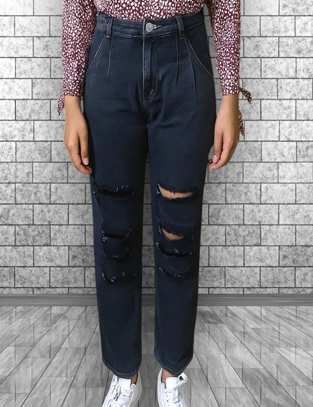 Kotty Women Regular Fit High-Rise Highly Distressed Stretchable Jeans