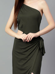 Kotty One Shoulder Sheath Midi Dress
