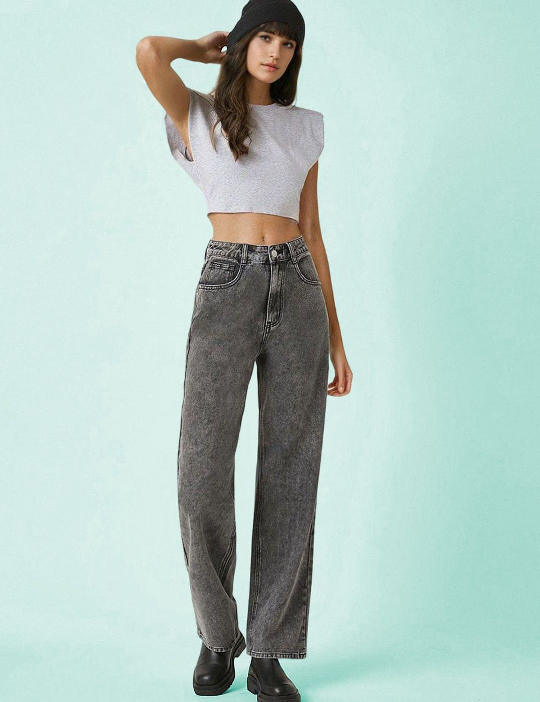 Kotty Women Jean Straight Fit High-Rise Stretchable Jeans