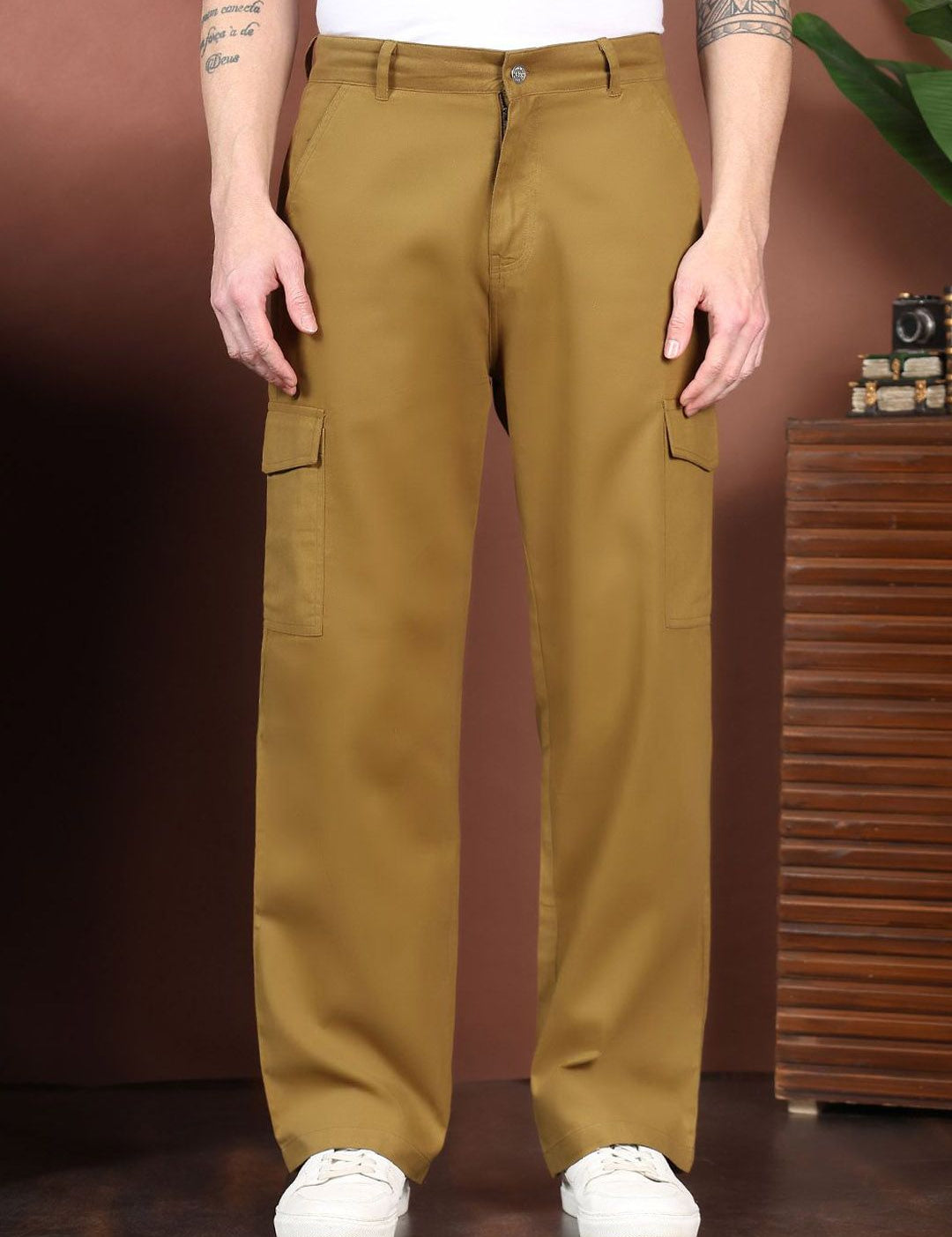 Kotty Men Relaxed Easy Wash Cargos Trousers