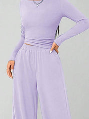 Kotty  Boat Neck Top With Trousers Co-Ords