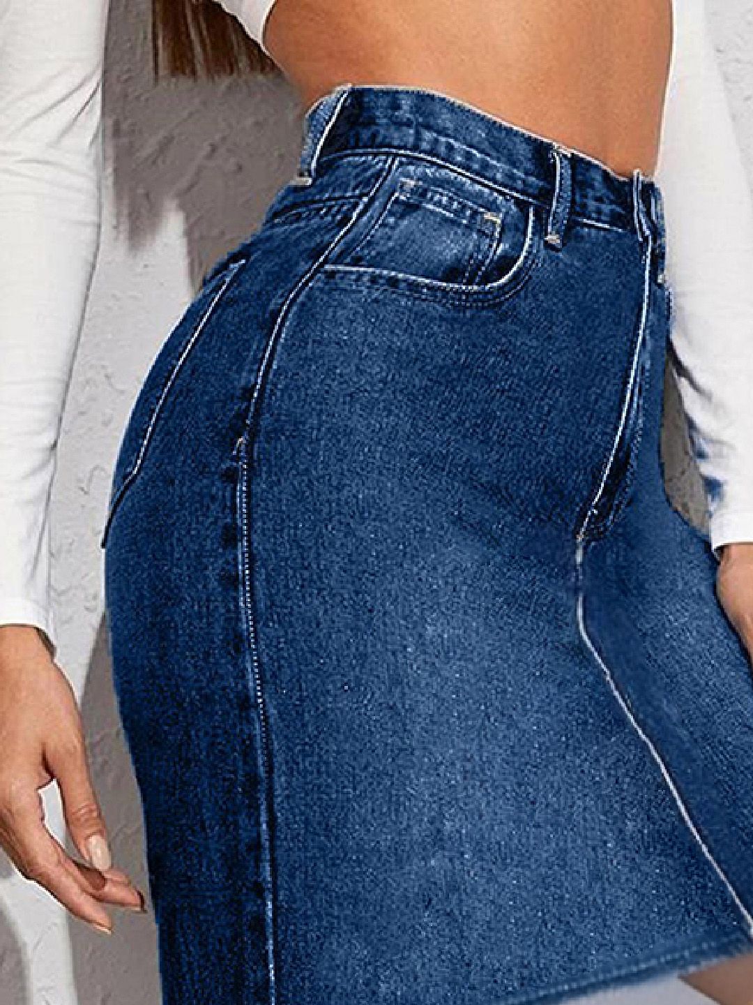 Kotty Denim Straight Skirt