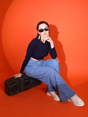 Kotty Women Solid High Neck Top