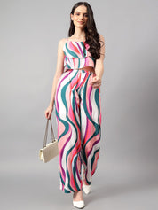 Kotty White & Pink Printed Top With Trouser