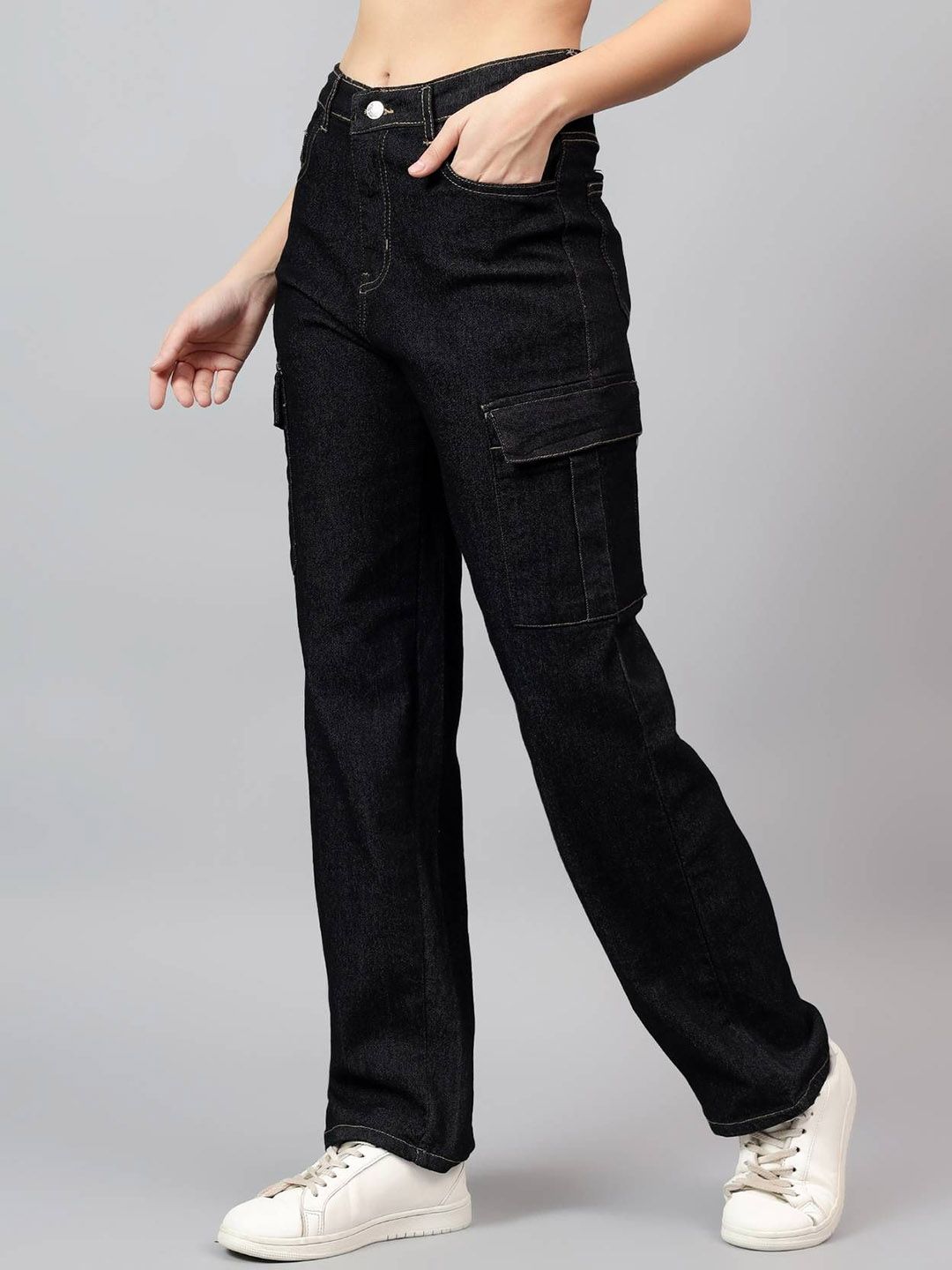 Kotty Women Straight Fit High-Rise Stretchable Regular Jeans