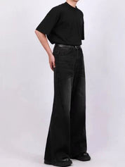 Kotty Men Wide Leg High-Rise Light Fade Stretchable Jeans