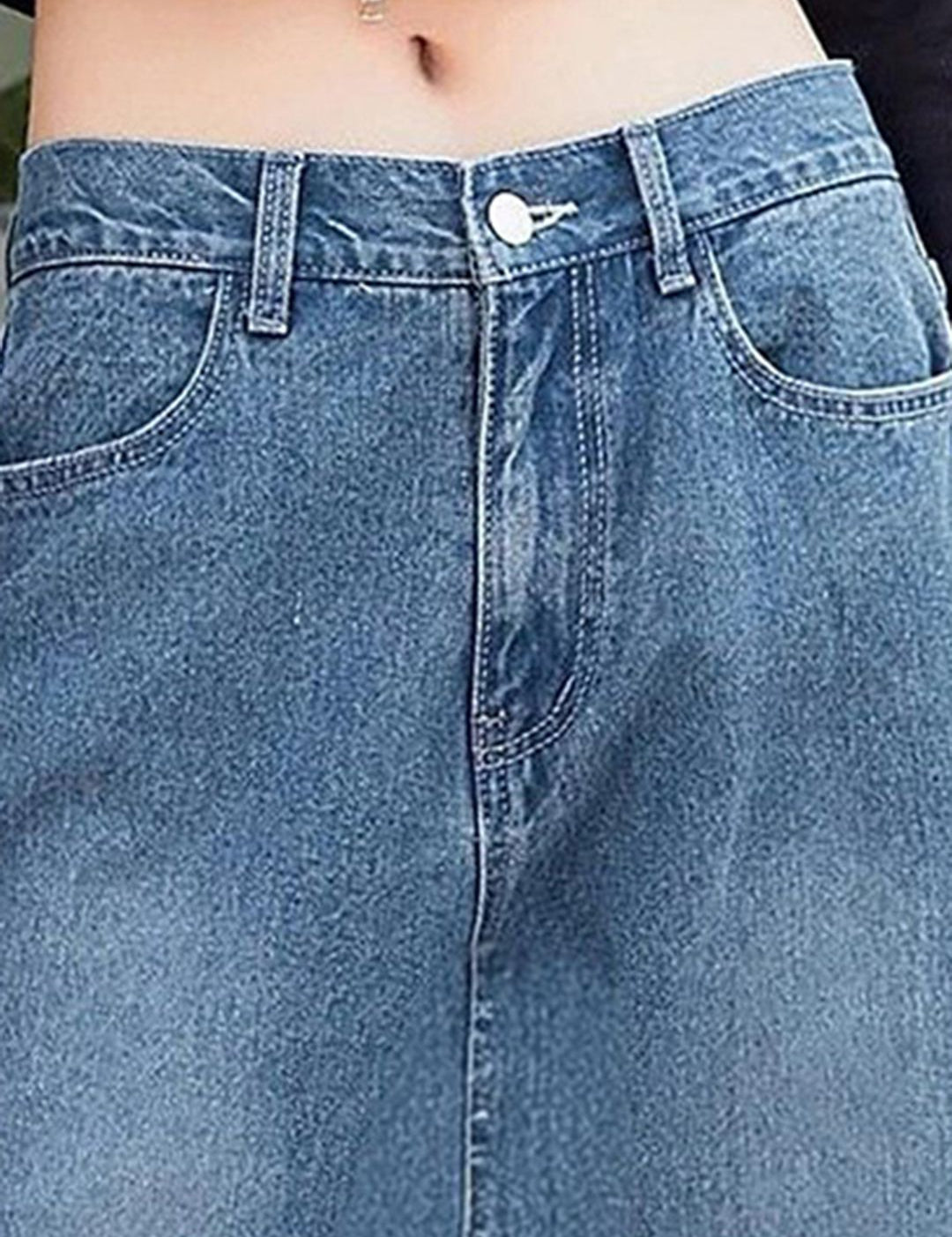 Kotty Women Washed Above Knee A-Line Denim Skirts