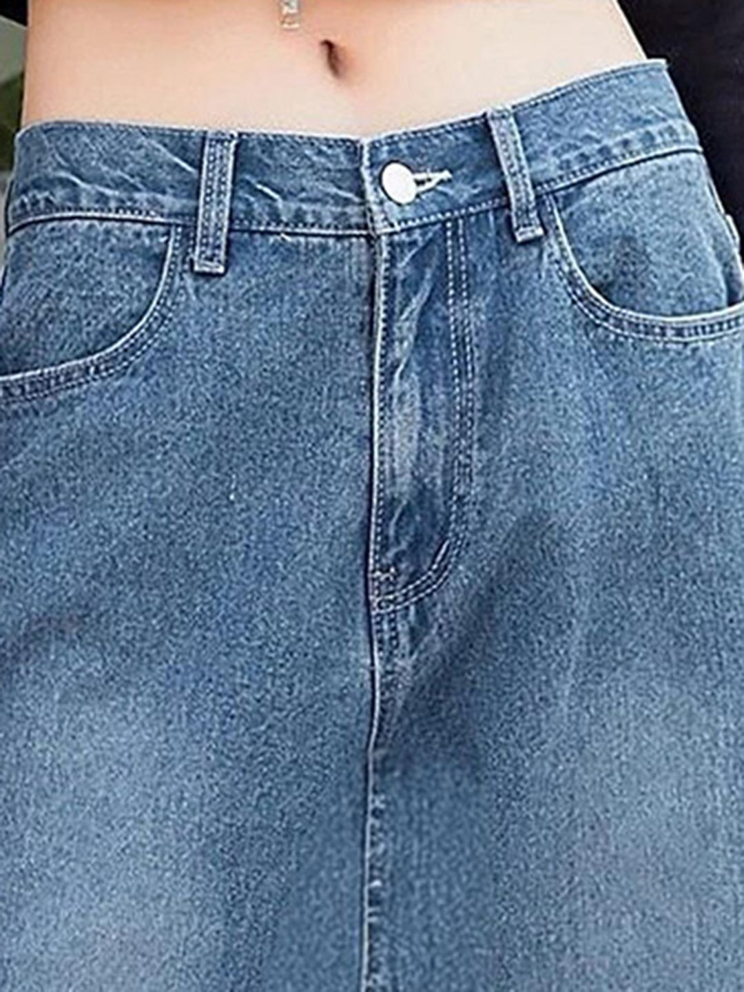 Kotty Women Washed Above Knee A-Line Denim Skirts