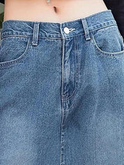 Kotty Women Washed Above Knee A-Line Denim Skirts