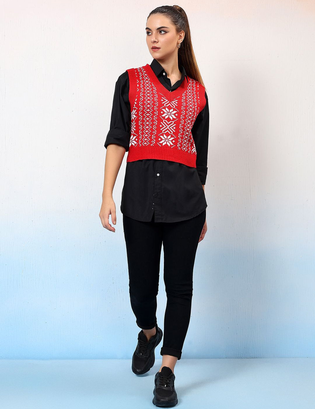 Kotty Women Printed Crop Pullover