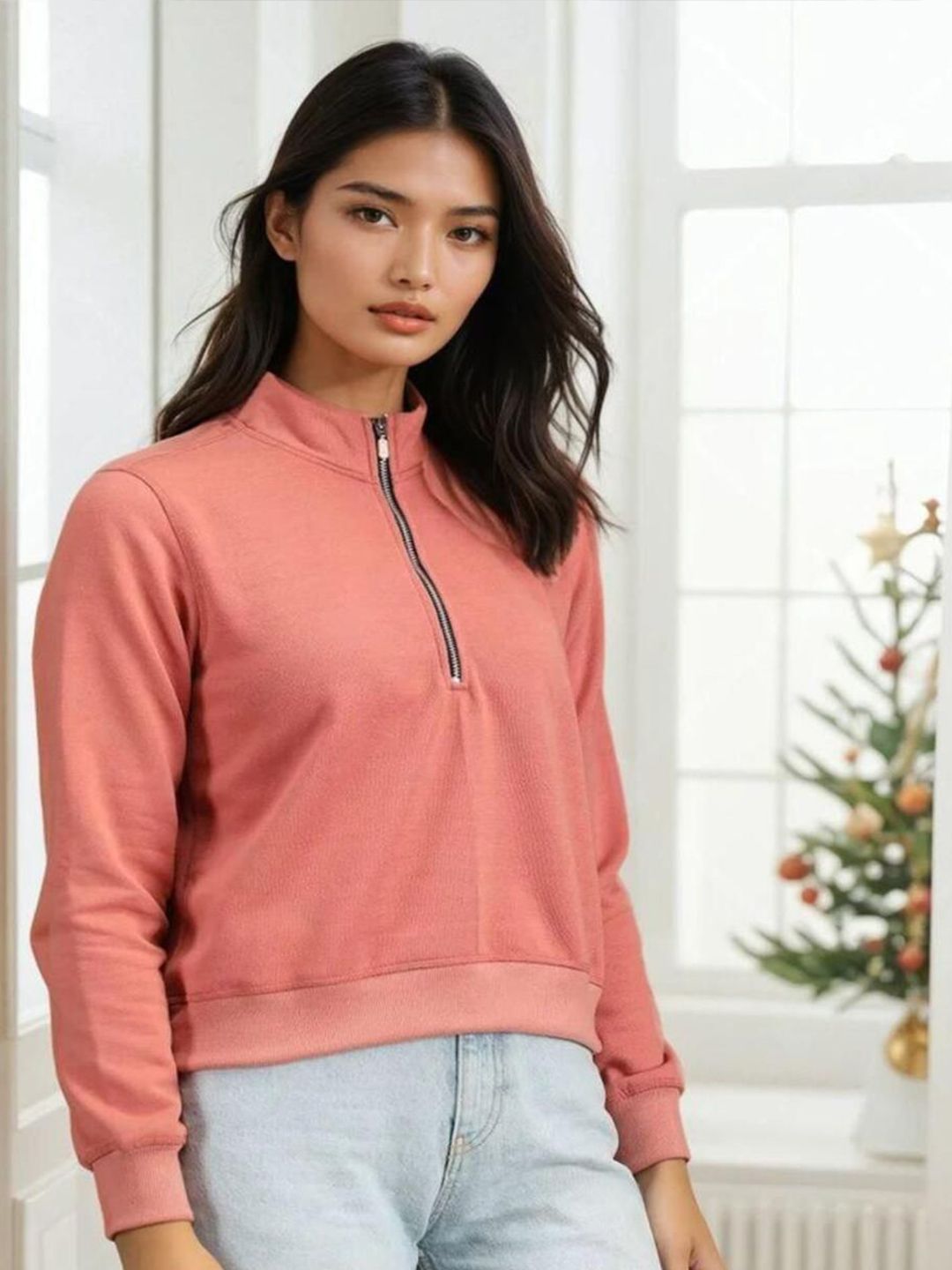 Kotty Women Round Neck Dry Fit Pullover Sweatshirt