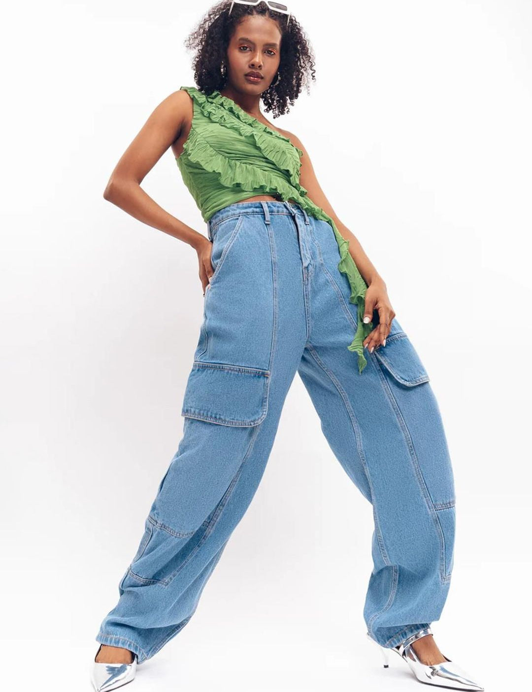 Kotty Women Jean Wide Leg High-Rise Stretchable Jeans