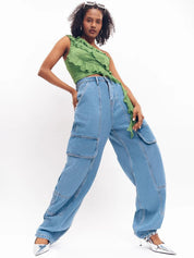 Kotty Women Jean Wide Leg High-Rise Stretchable Jeans