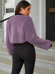 Kotty Women Collarless Self Design Open Front Jacket