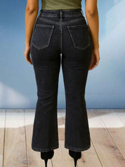 Kotty Women Relaxed Fit High-Rise Cotton Highly Distressed Flared Stretchable Jeans