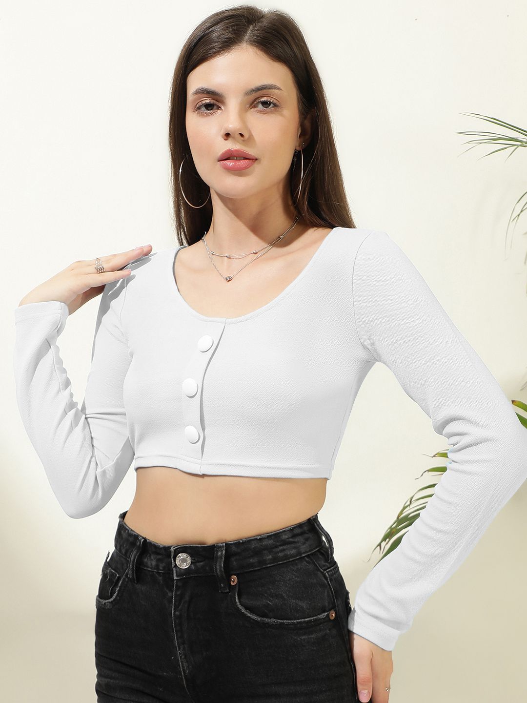 Kotty Women Solid Scoop Neck Top
