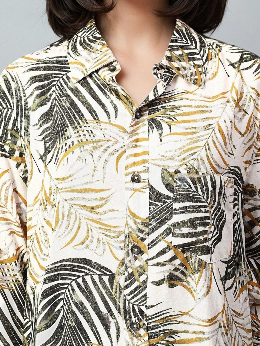 Kotty Women Spread Collar Floral Printed Cotton Casual Shirt