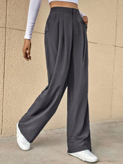 Kotty Women Relaxed Straight Leg Straight Fit High-Rise Easy Wash Trousers