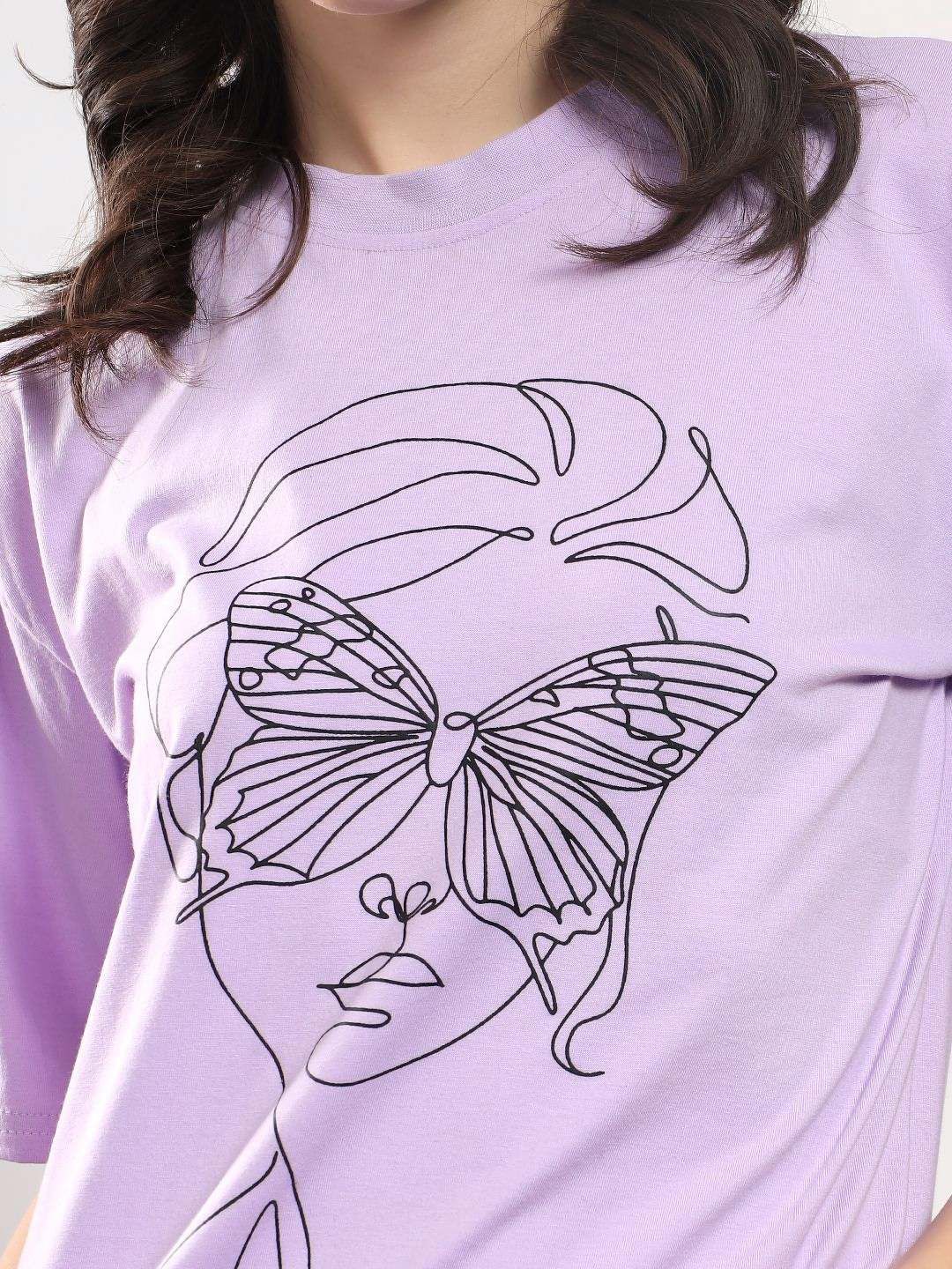 Kotty Women Graphic Printed Relaxed Fit Cotton T-shirt