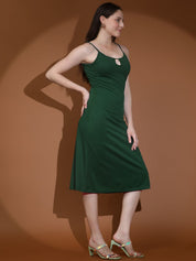 Kotty Women Solid A-Line Midi Dress