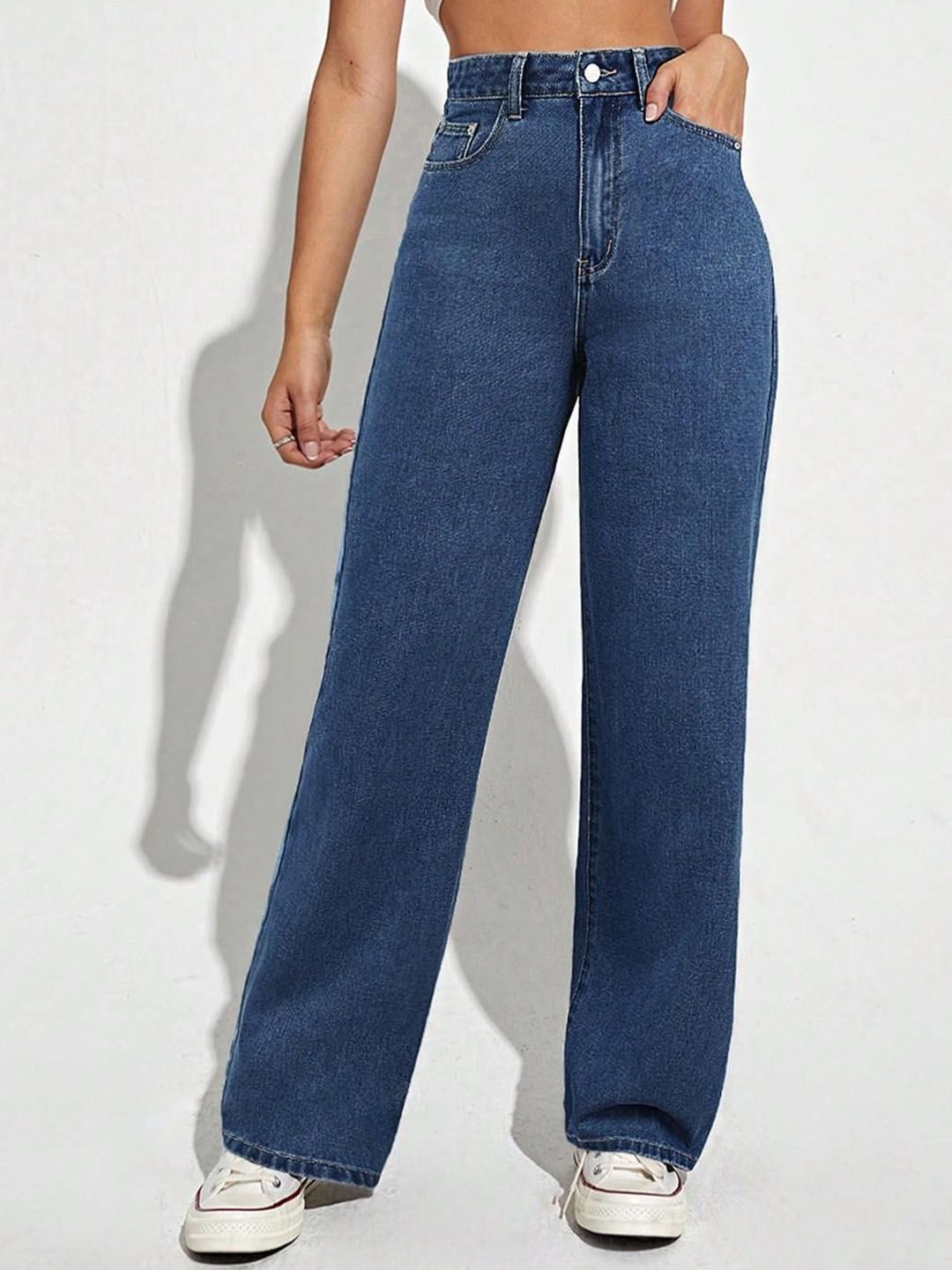 Kotty Women Cotton Straight Fit High-Rise Stretchable Jeans