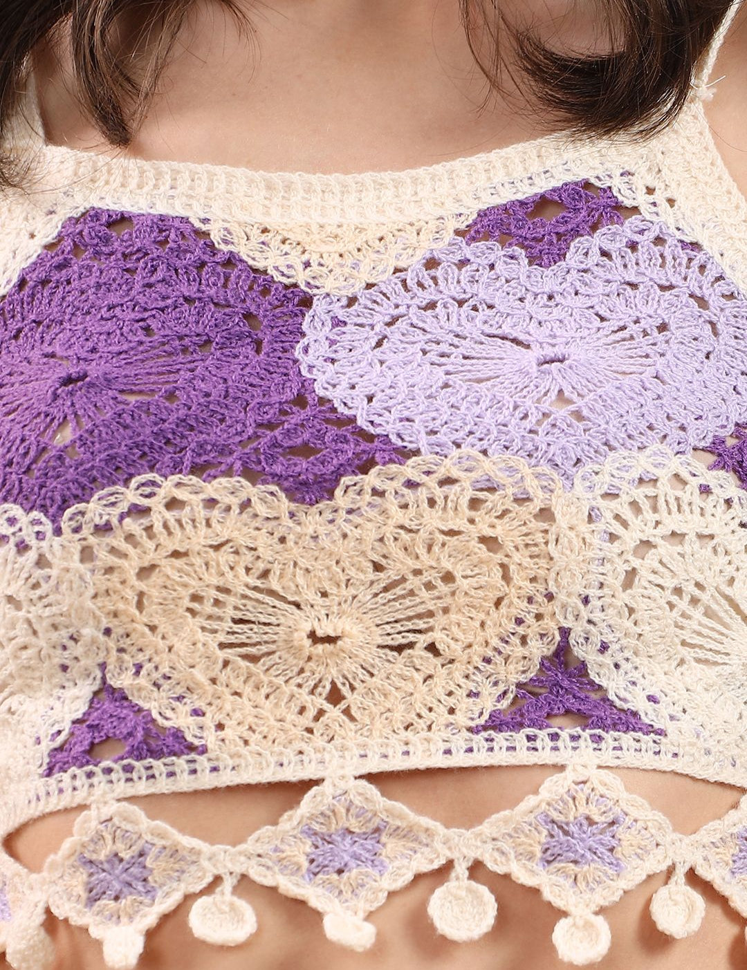 Kotty Embellished Print Cotton Crop Top