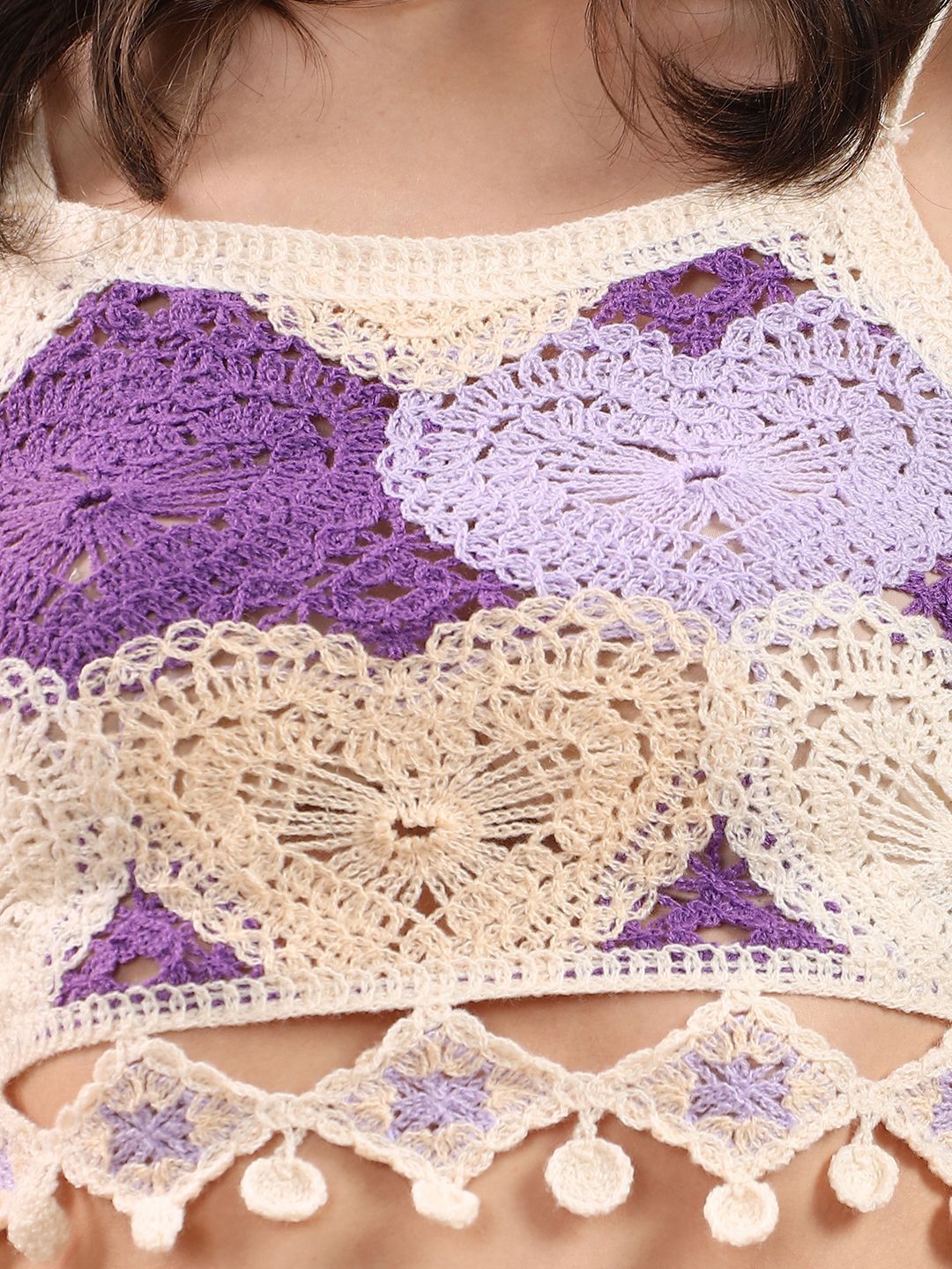 Kotty Embellished Print Cotton Crop Top