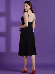 Kotty Women Solid Sleeveless A-Line Dress