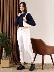 Kotty Women Cable Knit Crop Pullover