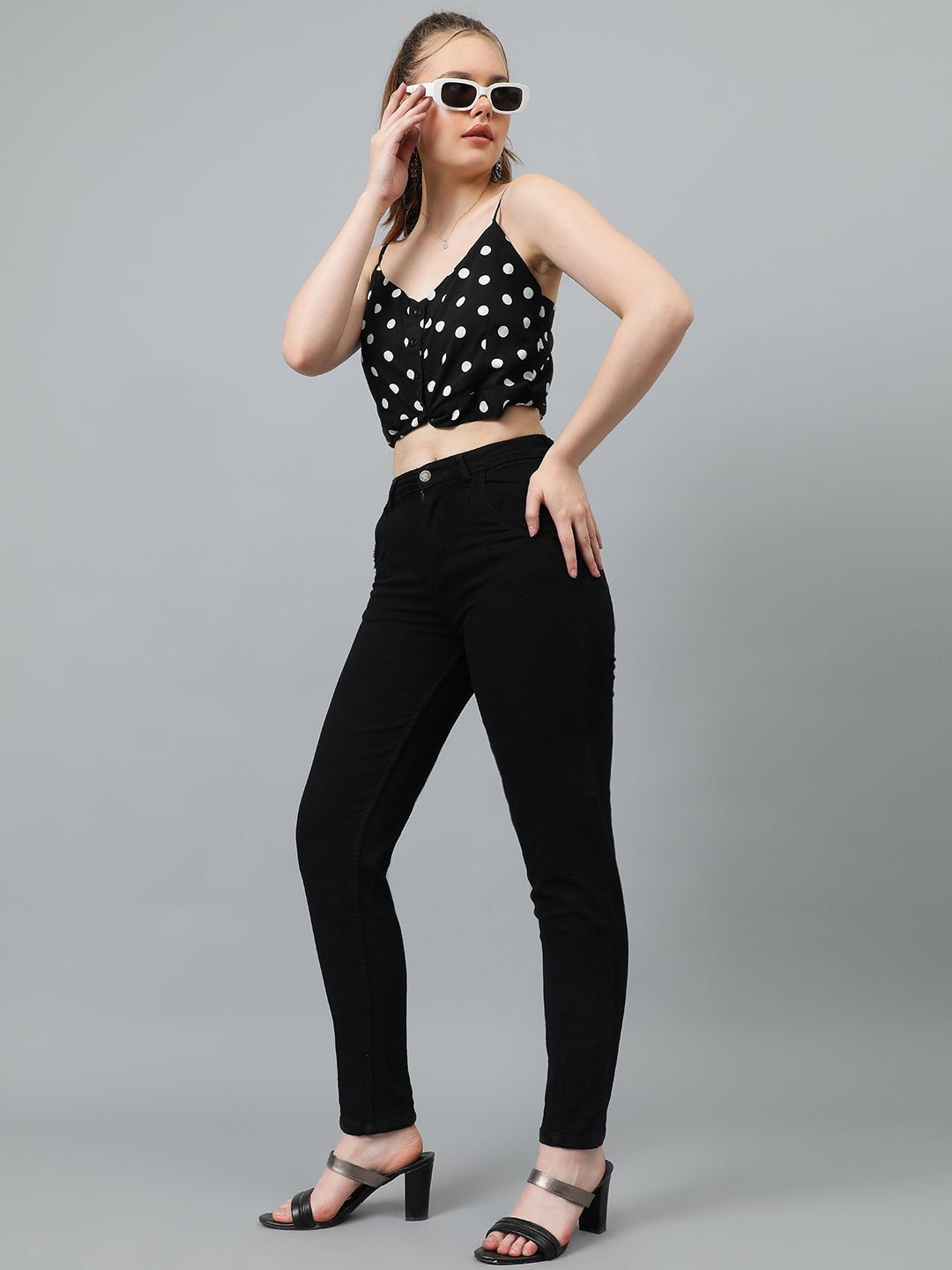 Kotty Women Straight Fit High-Rise Stretchable Jeans